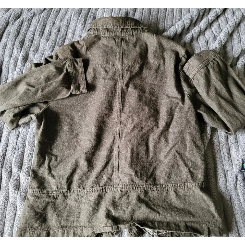 Krazy Kat‎ Olive Green Embroidered & Beaded Boho Jacket  XL with Pockets